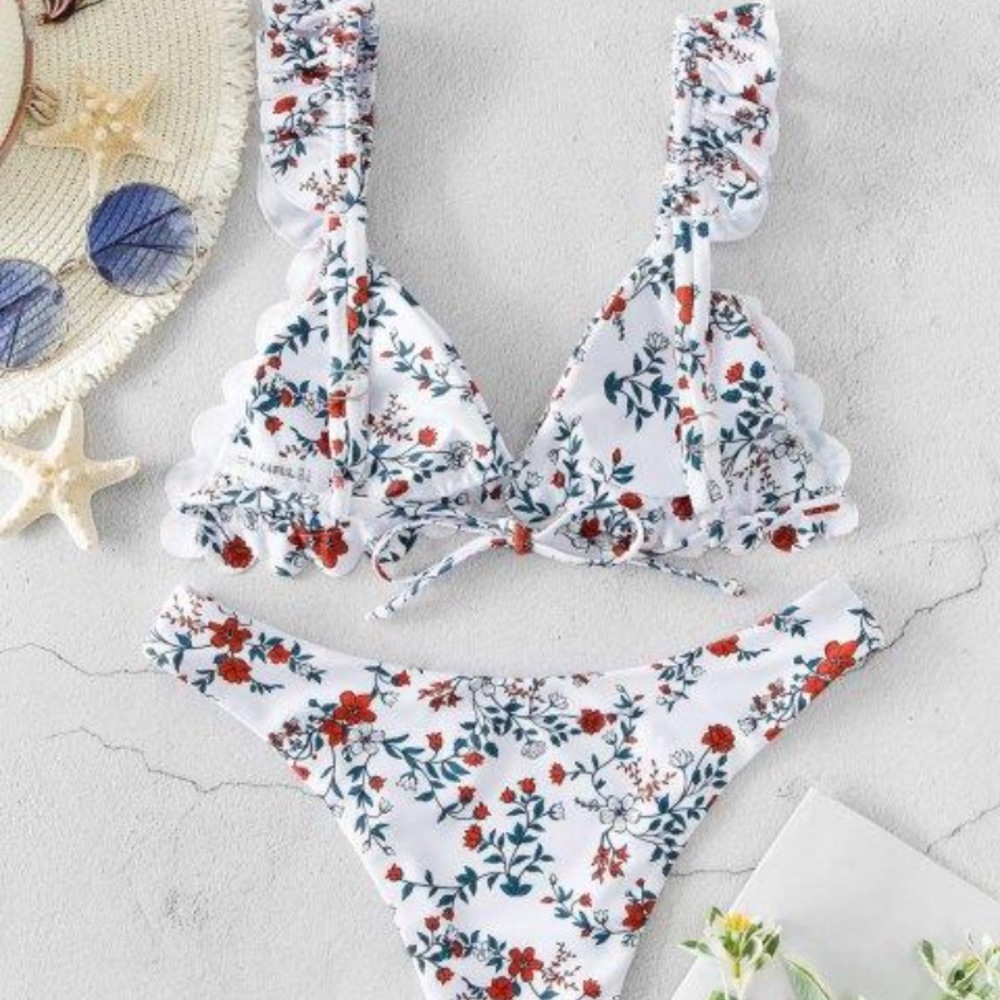 White floral bikini